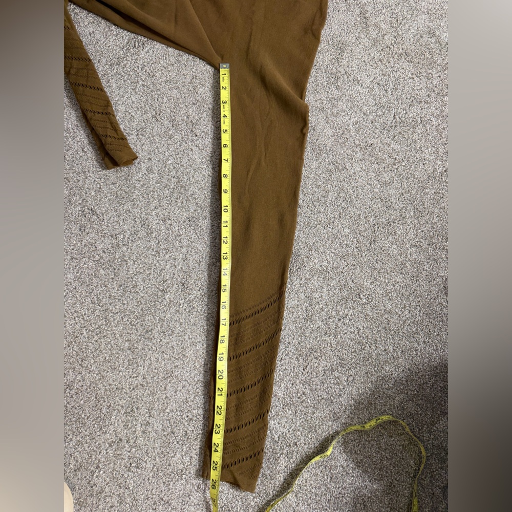 NWT Wolford Perforated Wool-Blend Leggings in Brown Size Small Quiet Luxury - Picture 13 of 16